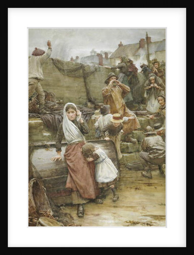 Disaster Scene in a Cornish Fishing Village, 1889 by Walter Langley