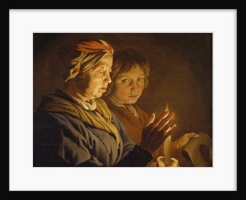 Old Woman And A Boy By Candlelight, 1630-1650 by Matthias Stomer