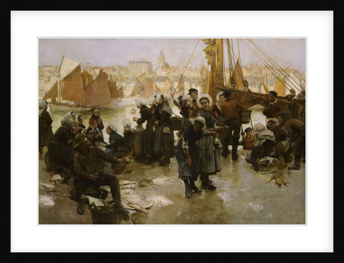 Departure of the Fishing Fleet, Boulogne, 1891 by Albert Chevallier Tayler