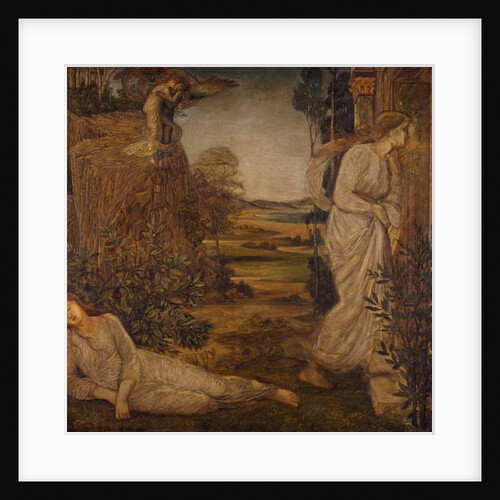 Cupid and Psyche - Palace Green Murals - Zephyrus Bearing Psyche to the Mountain, 1881 by Edward Coley Burne-Jones