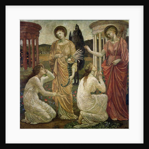 Cupid and Psyche - Palace Green Murals - Psyche at the Shrines of Juno and Ceres, 1881 by Edward Coley Burne-Jones