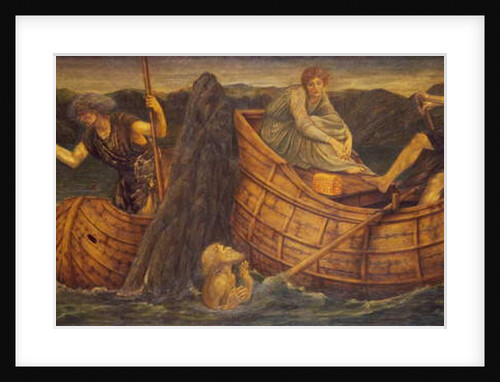 Cupid and Psyche - Palace Green Murals - Psyche giving the Coin to the Ferryman of the Styx, 1881 by Edward Coley Burne-Jones