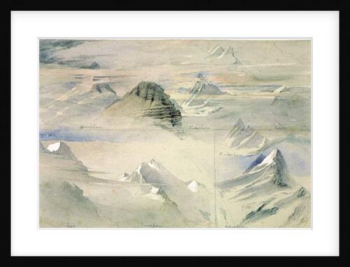Alpine Peaks: Jungfrau and others, 1846 by John Ruskin