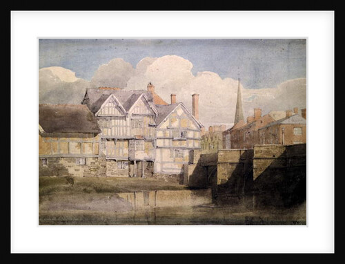 Old Houses and Wye Bridge, Hereford, 1820 by David Cox