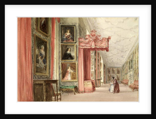 Interior of the Long Gallery, Hardwick Hall, Derbyshire, 1838 by David Cox