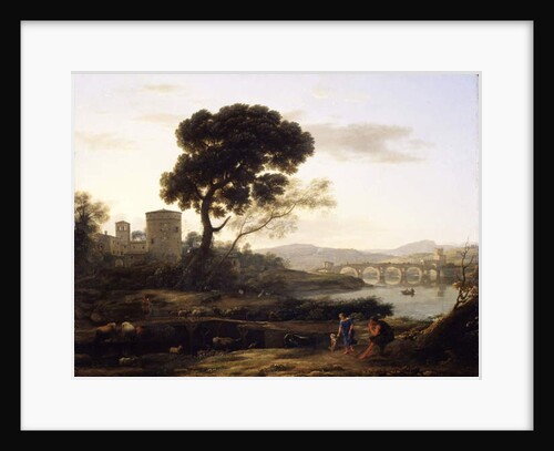 Landscape near Rome with a view of the Ponte Molle, 1645 by Claude Lorrain