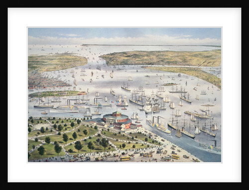 Port of New York, Looking South, c.1880 by N. and Ives J.M. (1824-95) Currier
