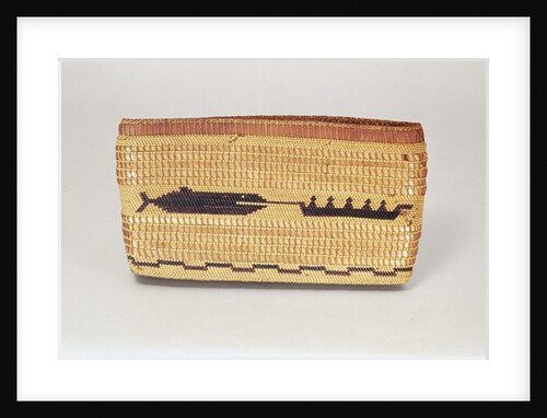 Nootka basket depicting a whaling scene by American School