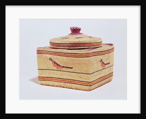 Salish basket depicting birds by School American
