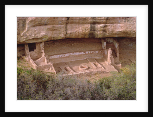 Remains of Pueblo Indian dwellings with entrance to a Kiva, built 11th-14th century by Anonymous