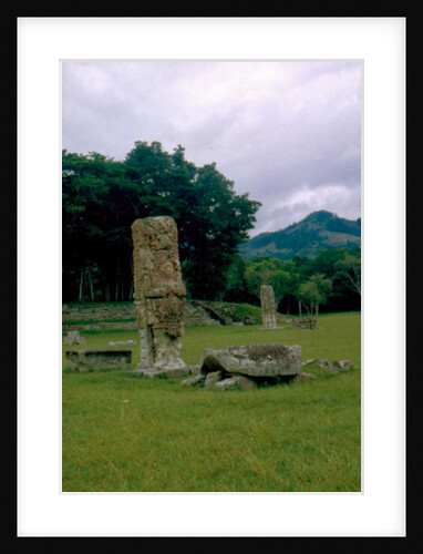 Stele in forecourt of Central Plaza by Mayan Mayan