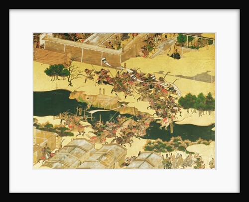 The Battle of Hogen from a screen, Momayama Period by School Japanese