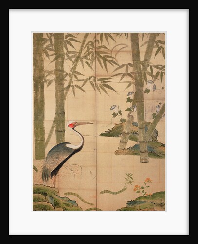 Bamboo and Crane, Edo Period by Japanese School