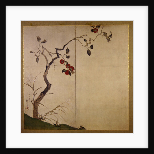 Persimmon on Tree by Sakai Hoitsu