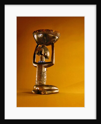 Stool with a kneeling female caryatid, Democratice Rupublic of the Congo by African School