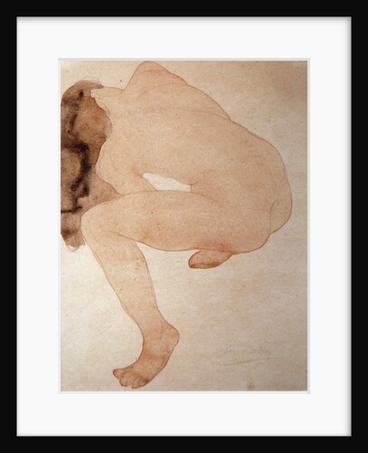 Seated nude bending over by Auguste Rodin