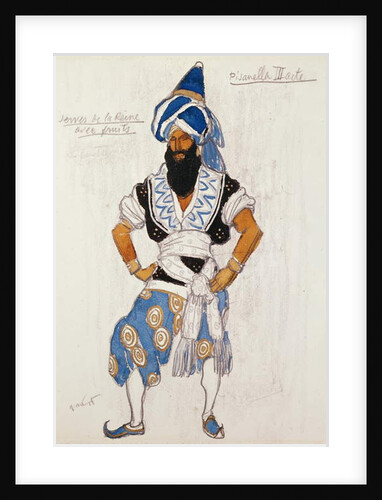 Queen's servant costume design for 'Pisanella', 1913 by Leon Bakst