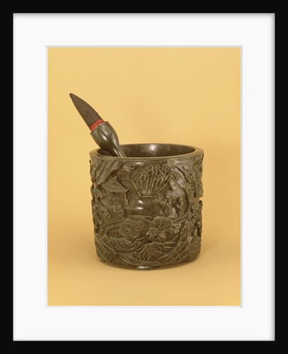 Scholar's brush holder and brush, Qianlong Period by School Chinese