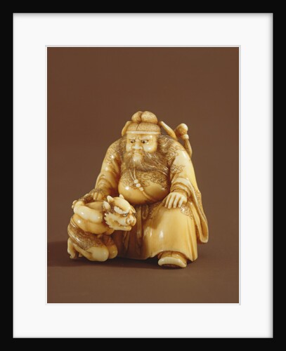 Netsuke in the form of a demon queller and a small demon, Meiji Period by Tokoku Tokoku