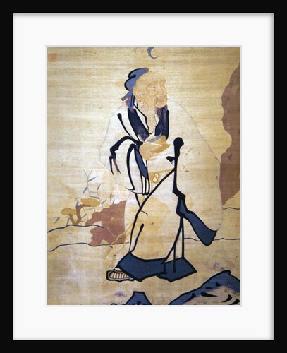 Detail of an immortal holding a peach by Ming Dynasty Chinese School