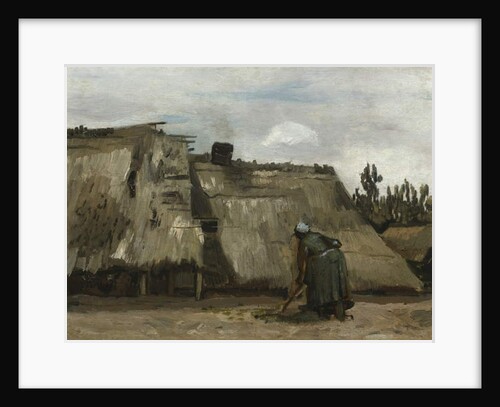 A Peasant Woman Digging in Front of Her Cottage, c.1885 by Vincent van Gogh