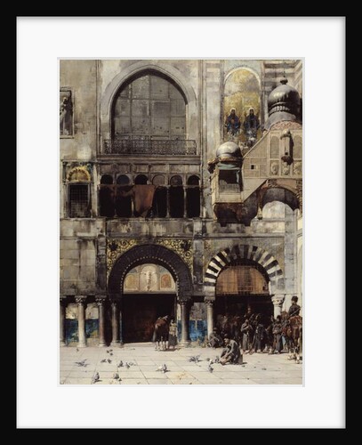 Circassian Cavalry Awaiting their Commanding Officer at the Door of a Byzantine Monument, Memory of the Orient, 1880 by Alberto Pasini