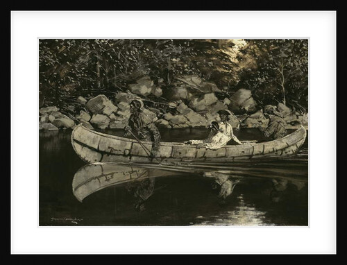 Paddling the Wounded British Officer, 1897 by Frederic Remington