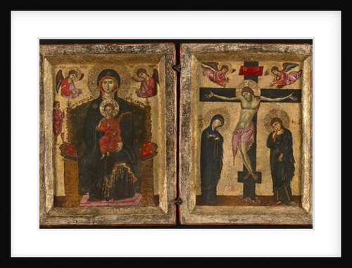 Diptych with the Virgin and Child Enthroned and the Crucifixion, 1275-80 by Levantine School