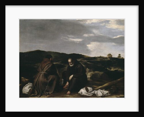 Two Monks in a Landscape, c.1645 by Spanish or Italian School