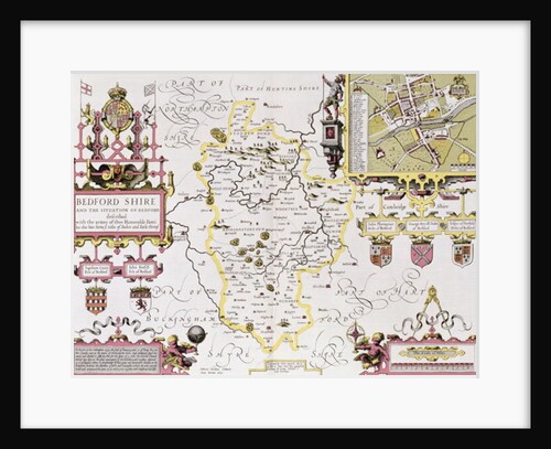 Bedfordshire and the situation of Bedford by John Speed