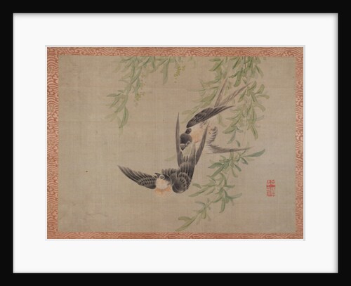 Swallows in flight, 1851 by Tsubaki Chinzan