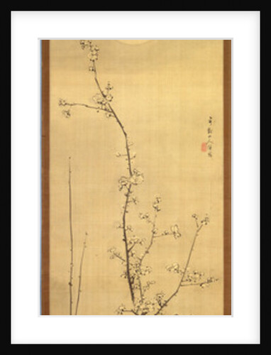 Blossoming plum-tree against the full moon, c.1800-22 by Gentai Sanjin