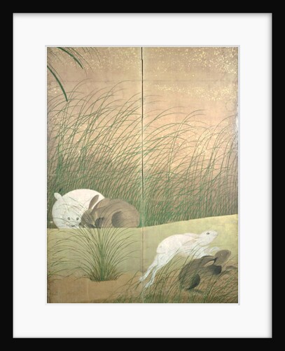 Hares and autumn grasses, c.1700 by Japanese School