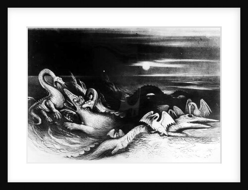 Sea Monsters Fight by English School