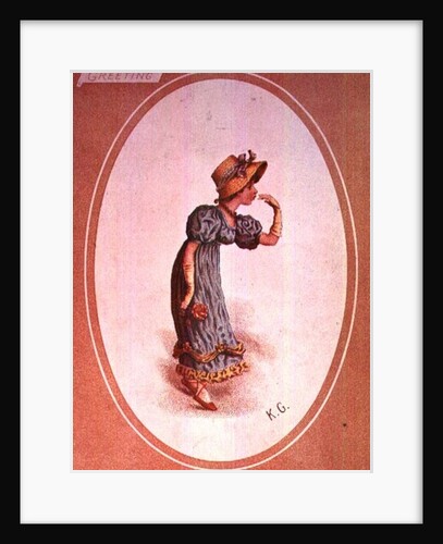 Girl Wearing a Straw Bonnet by Kate Greenaway