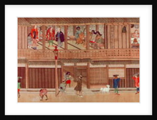 A domestic scene, scroll by Japanese School