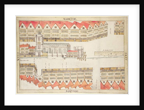 Map of Cheapside, London, 1585 by Ralph Treswell