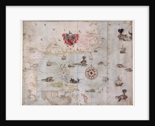 Map of Eastern North America: Florida to Chesapeake Bay by John White