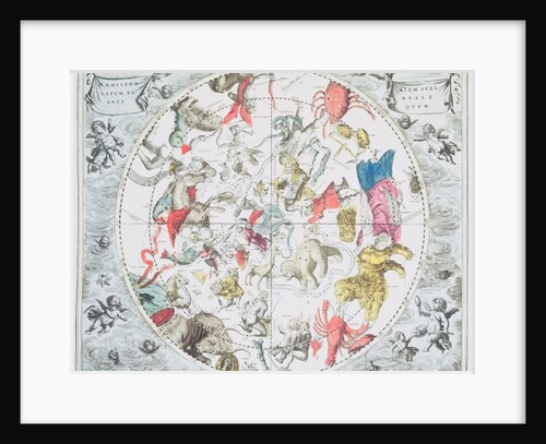 Celestial Planisphere Showing the Signs of the Zodiac by Andreas Cellarius
