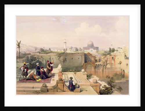 Mosque of Omar showing the Site of the Temple, plate 8 from Volume I of 'The Holy Land' engraved by Louis Haghe, published in 1842 by David (after) Roberts