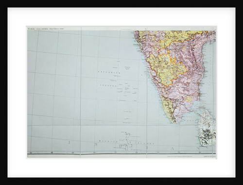 Map of Southern India, 1898 by English School