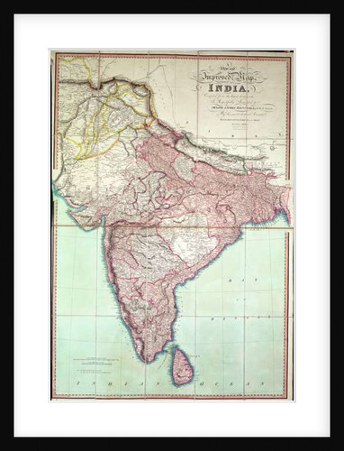 Improved Map of India published in London 1820 by English School