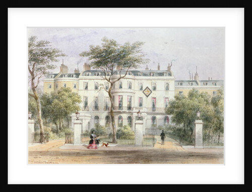 West front of Sir Robert Peel's House in Privy Garden 1851 by Thomas Hosmer Shepherd