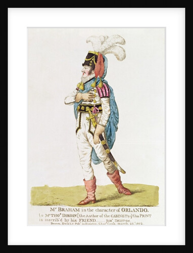M.John Braham the character of Orlando, 1802 by Robert Dighton
