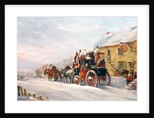 Stage Coach Outside a Tavern, Bath 1819 by J.C. Maggs