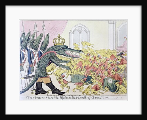 The Corsican Crocodile dissolving the Council of Frogs, 9th November 1799 by English School