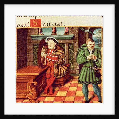 Henry VIII Playing a Harp with his Fool Wil Somers by English School