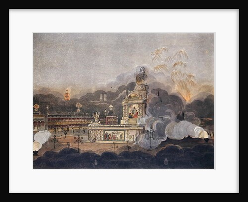 A View of the Temple of Concord in the Green Park, 1st August 1814 by Frederick (after) Calvert