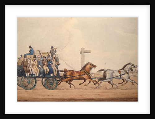 Arriving at the End of a Stage, engraved by J. Harris, 1856 by Michael Angelo (after) Hayes