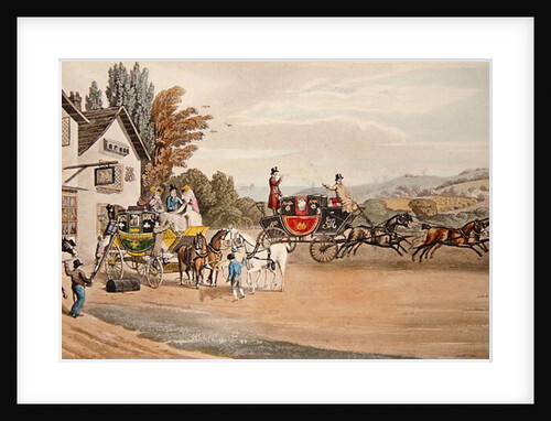 A London Mail and Stage Coach by Robert the Elder Havell